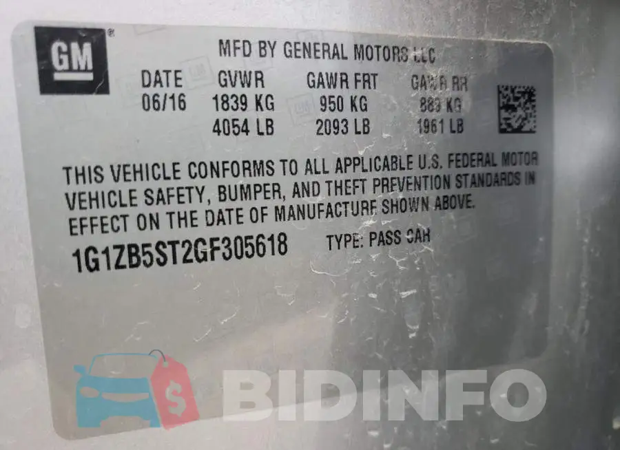 1G1ZB5ST2GF305618 Photo# 10