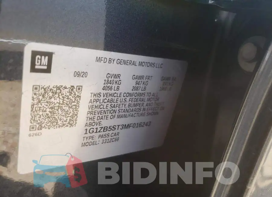 1G1ZB5ST3MF016243 Photo# 10