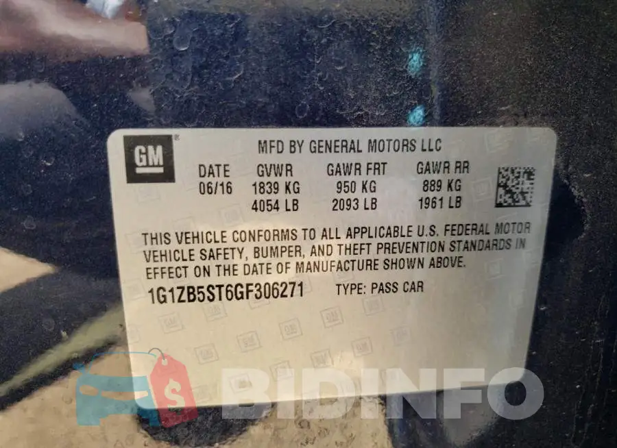 1G1ZB5ST6GF306271 Photo# 10