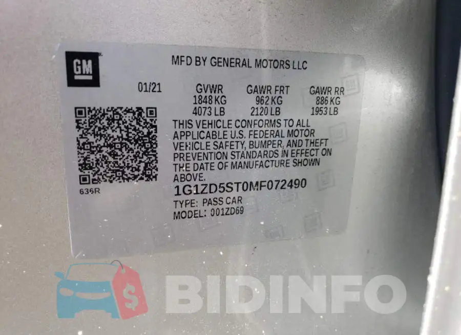 1G1ZD5ST0MF072490 Photo# 10