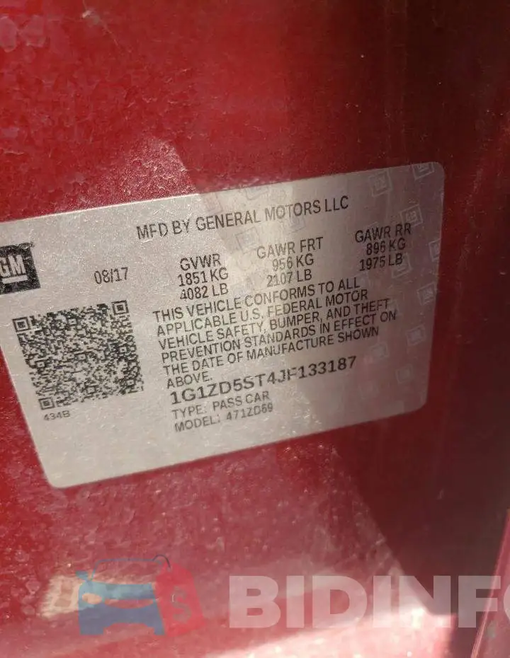 1G1ZD5ST4JF133187 Photo# 10