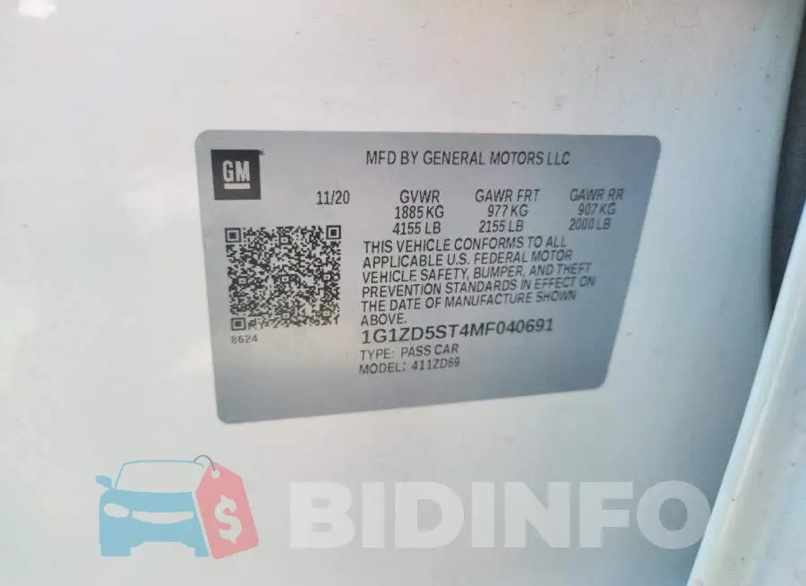 1G1ZD5ST4MF040691 Photo# 10