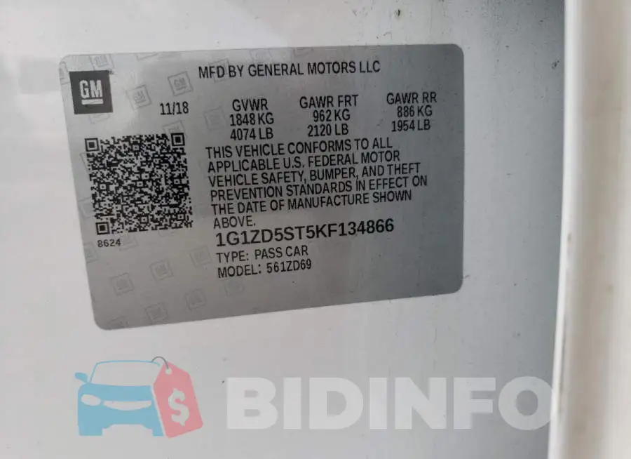 1G1ZD5ST5KF134866 Photo# 10