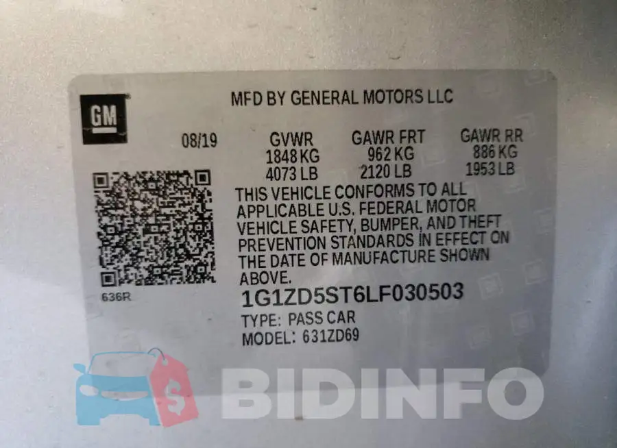 1G1ZD5ST6LF030503 Photo# 10