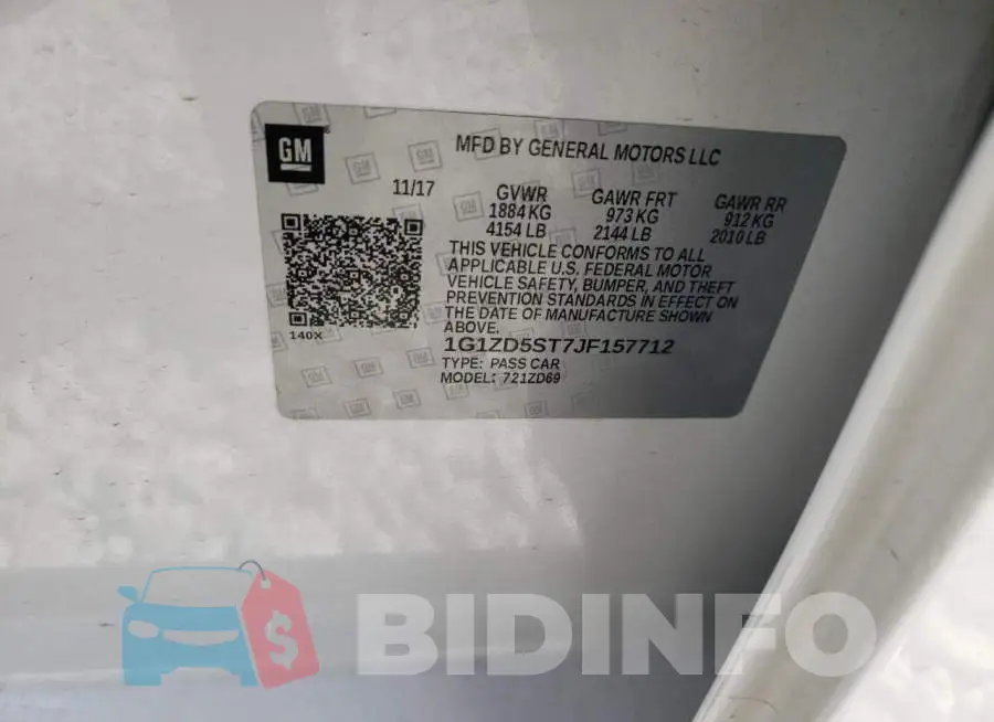 1G1ZD5ST7JF157712 Photo# 10