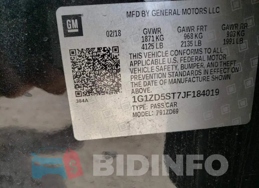 1G1ZD5ST7JF184019 Photo# 10