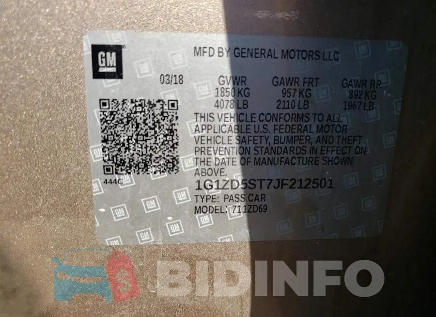 1G1ZD5ST7JF212501 Photo# 10