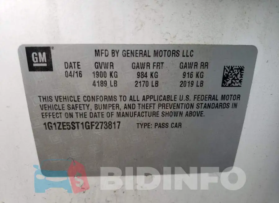 1G1ZE5ST1GF273817 Photo# 10