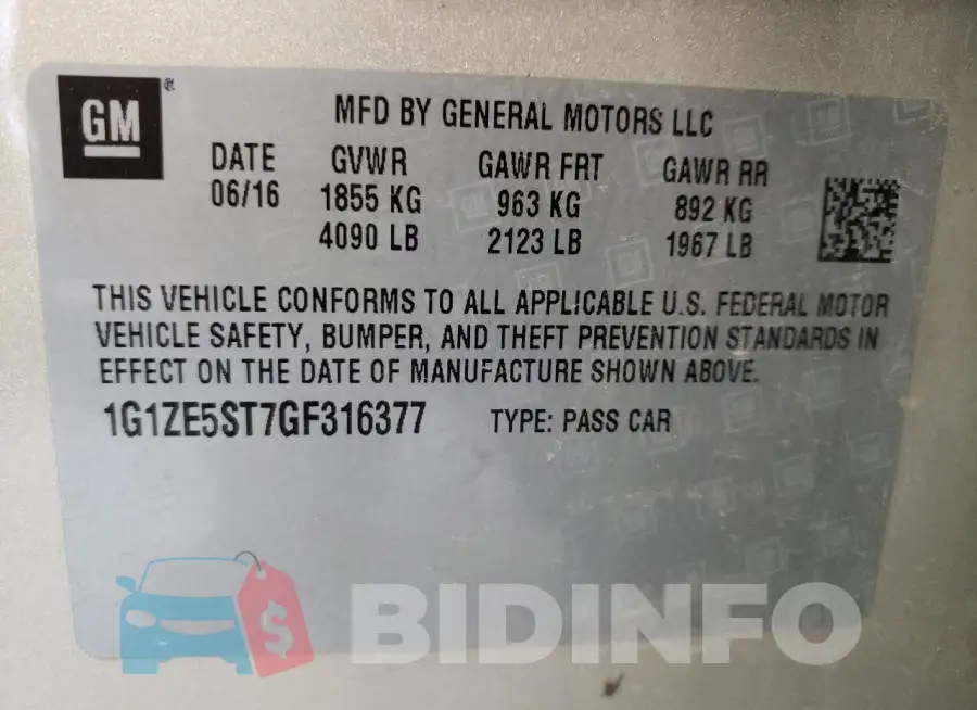 1G1ZE5ST7GF316377 Photo# 10