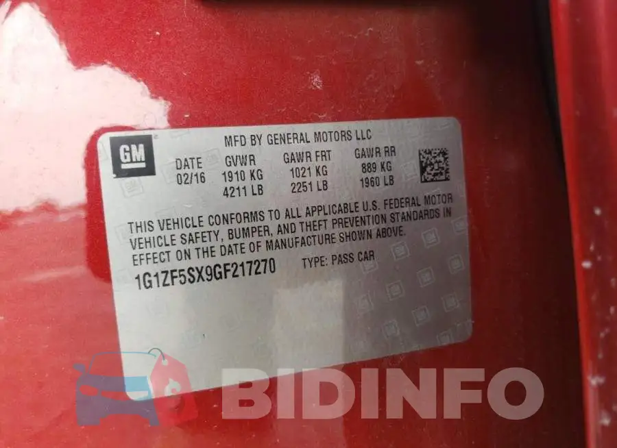 1G1ZF5SX9GF217270 Photo# 10