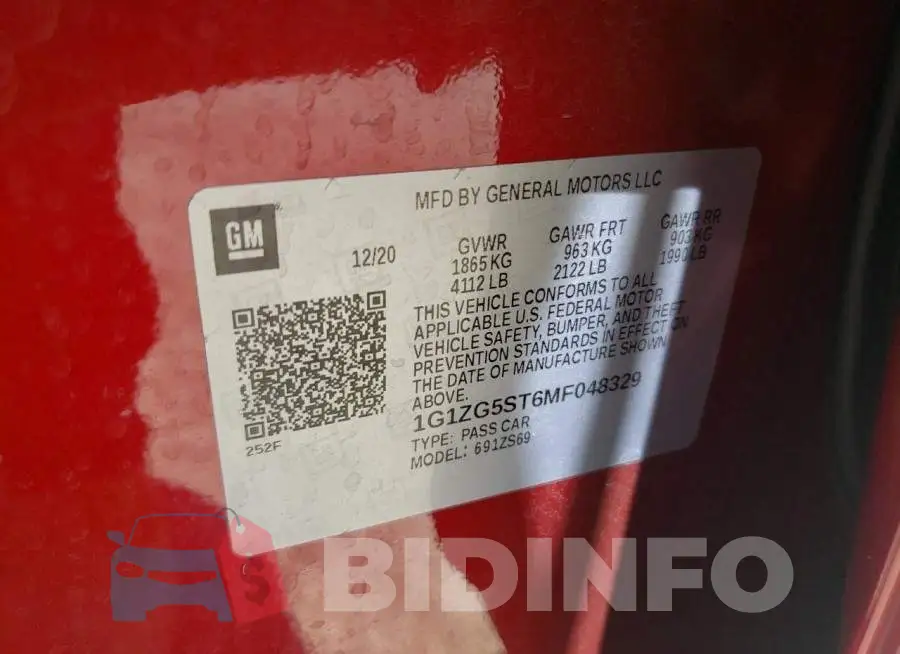 1G1ZG5ST6MF048329 Photo# 10