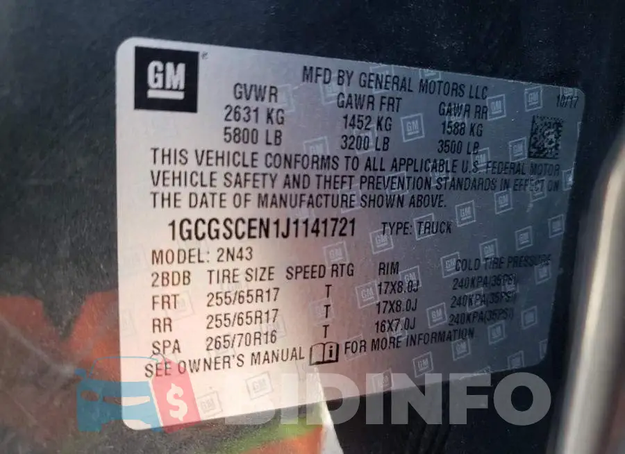 1GCGSCEN1J1141721 Photo# 10