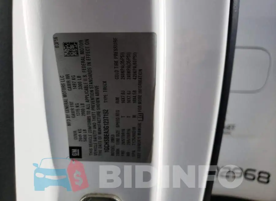 1GCHSBEA3G1237192 Photo# 10