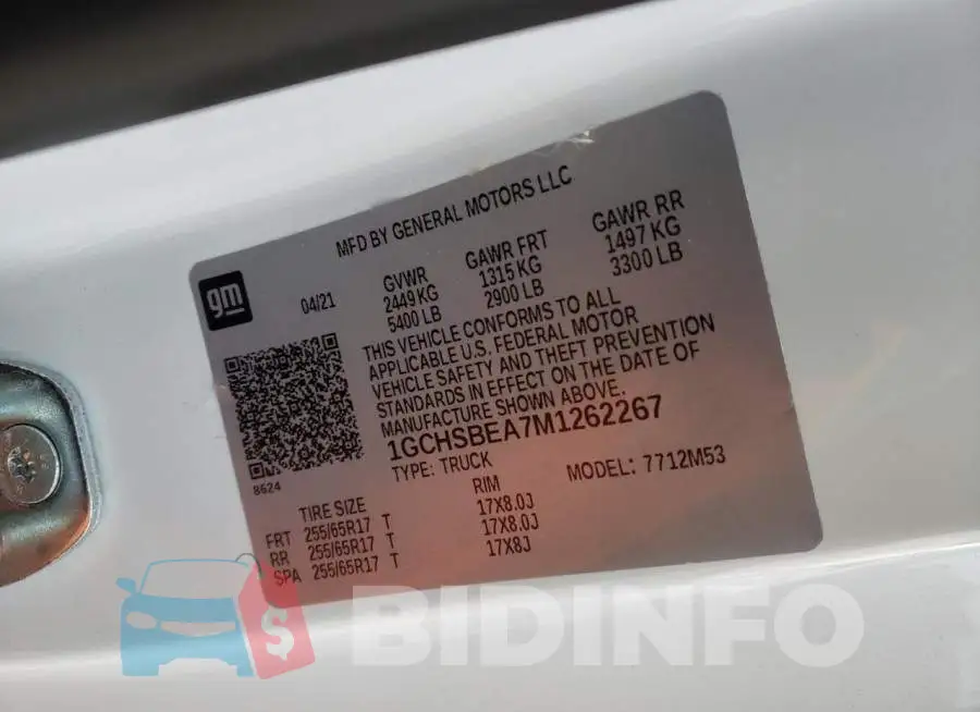1GCHSBEA7M1262267 Photo# 10