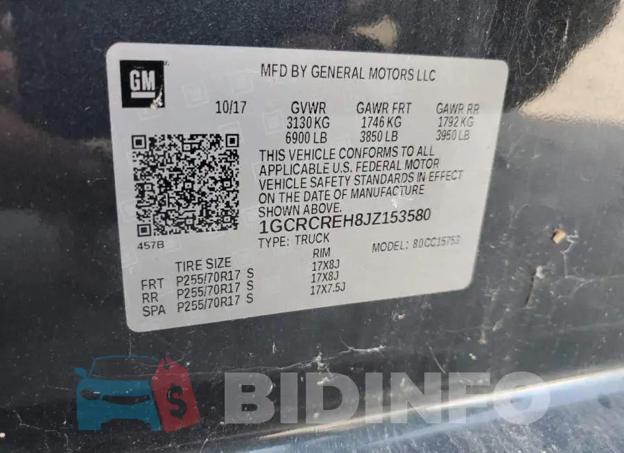1GCRCREH8JZ153580 Photo# 10