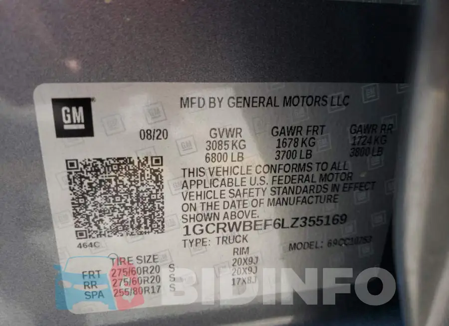1GCRWBEF6LZ355169 Photo# 10