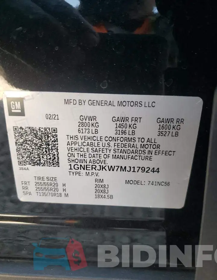 1GNERJKW7MJ179244 Photo# 10