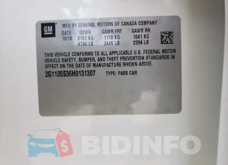 2G1105S36H9131307 Photo# 10