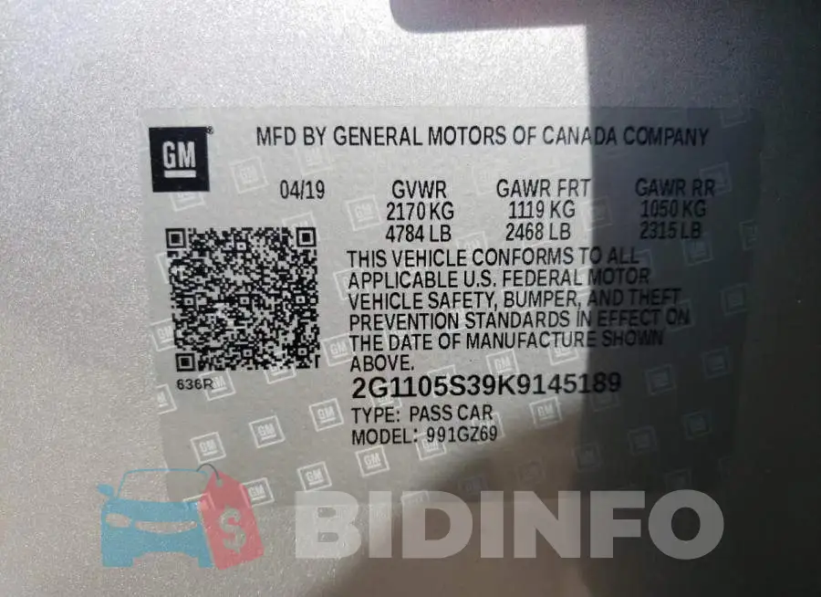 2G1105S39K9145189 Photo# 10