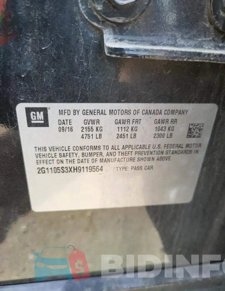 2G1105S3XH9119564 Photo# 10