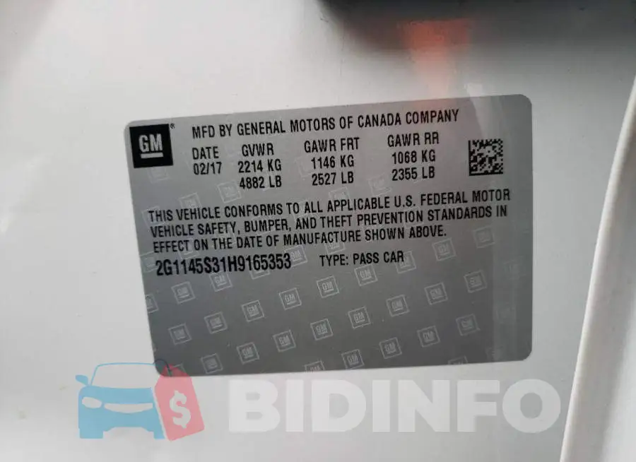 2G1145S31H9165353 Photo# 10