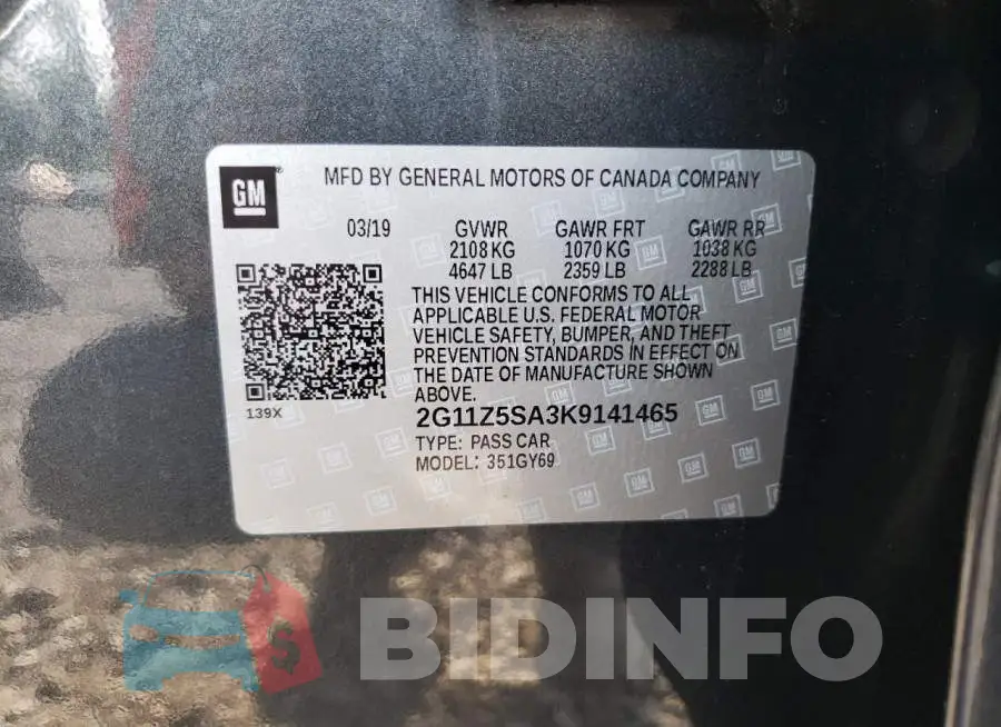 2G11Z5SA3K9141465 Photo# 10