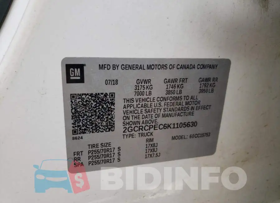 2GCRCPEC6K1105630 Photo# 10
