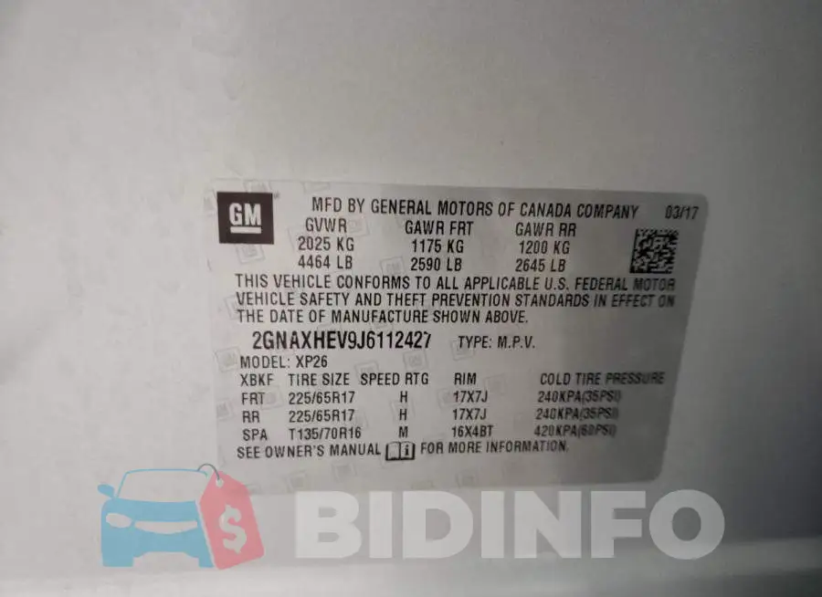 2GNAXHEV9J6112427 Photo# 10