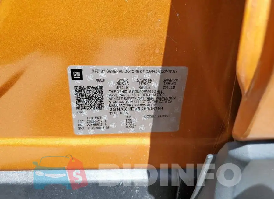 2GNAXHEV9K6106189 Photo# 10