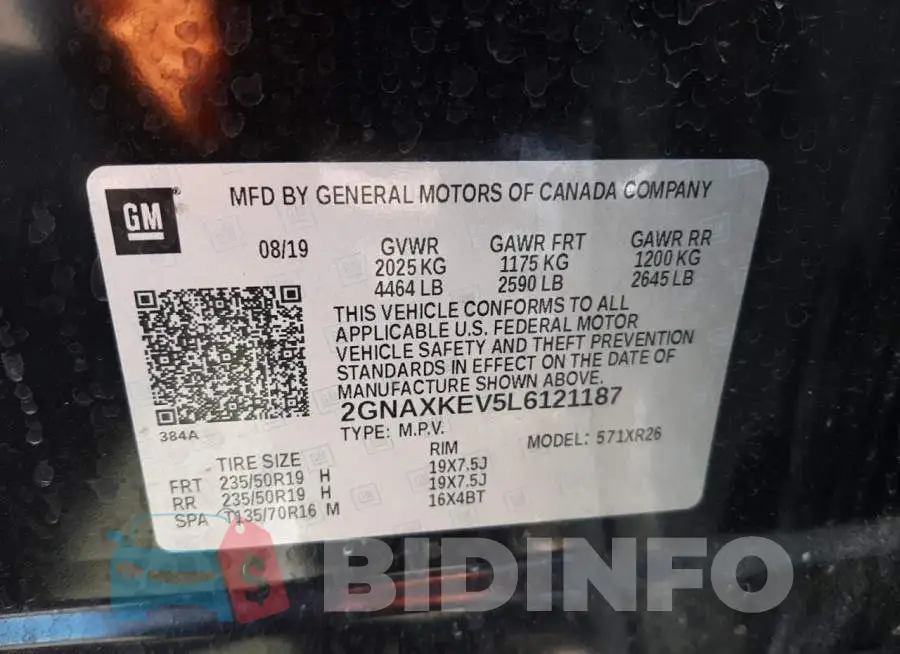 2GNAXKEV5L6121187 Photo# 10