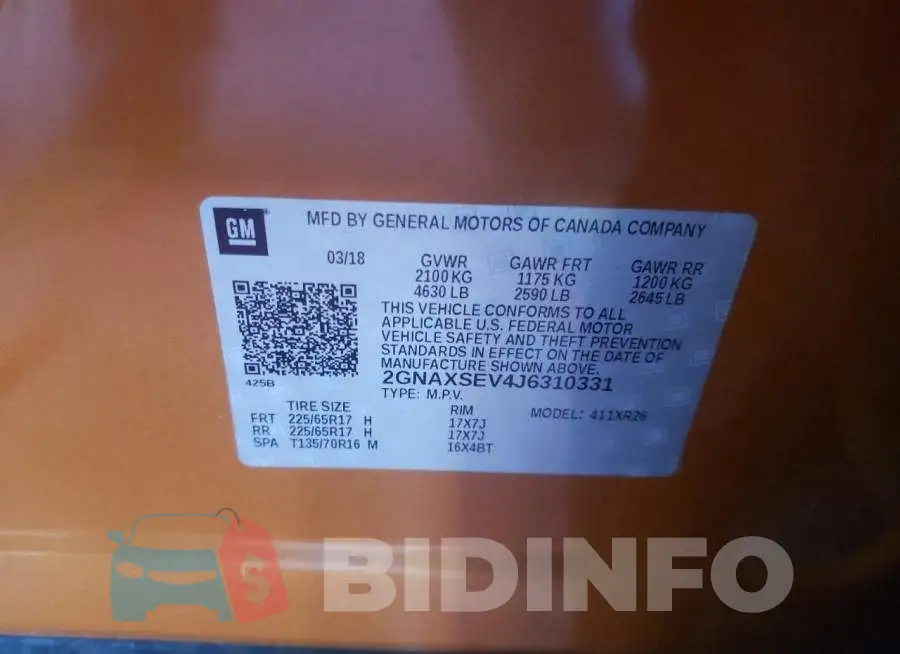2GNAXSEV4J6310331 Photo# 10