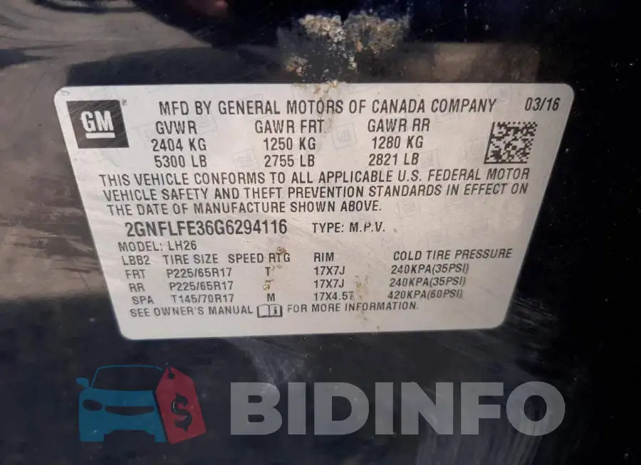 2GNFLFE36G6294116 Photo# 10