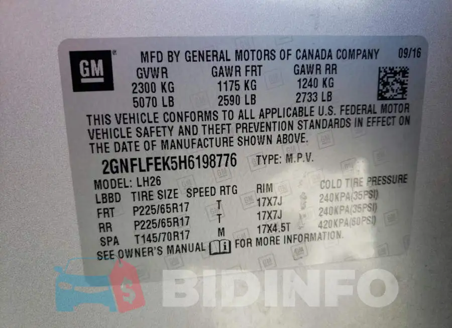 2GNFLFEK5H6198776 Photo# 10