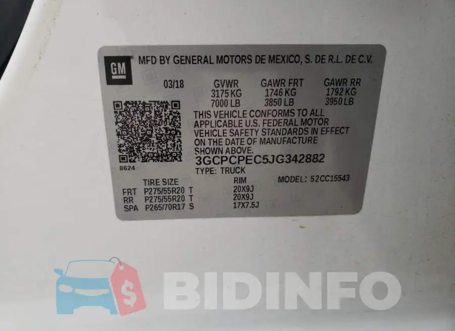 3GCPCPEC5JG342882 Photo# 10
