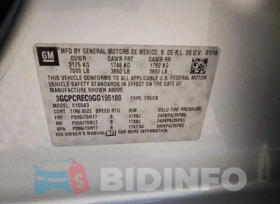 3GCPCREC9GG195180 Photo# 10