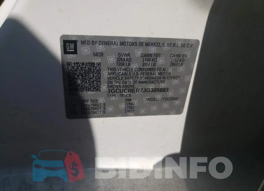 3GCUCRER7JG389883 Photo# 10