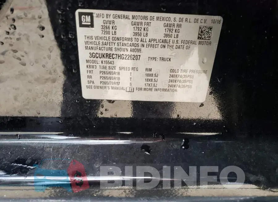3GCUKREC7HG226207 Photo# 10