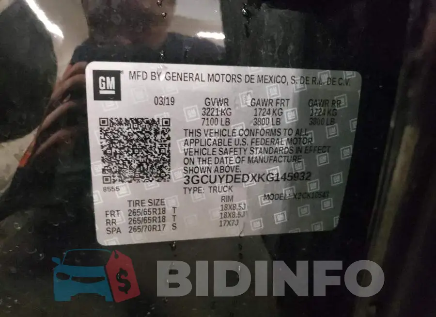 3GCUYDEDXKG145932 Photo# 10