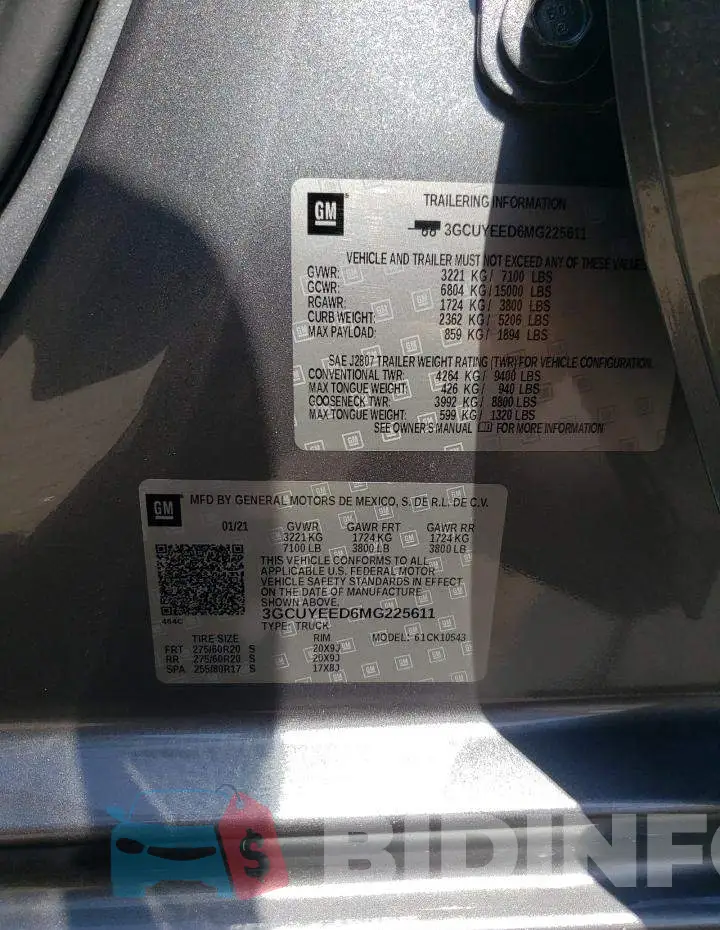 3GCUYEED6MG225611 Photo# 10
