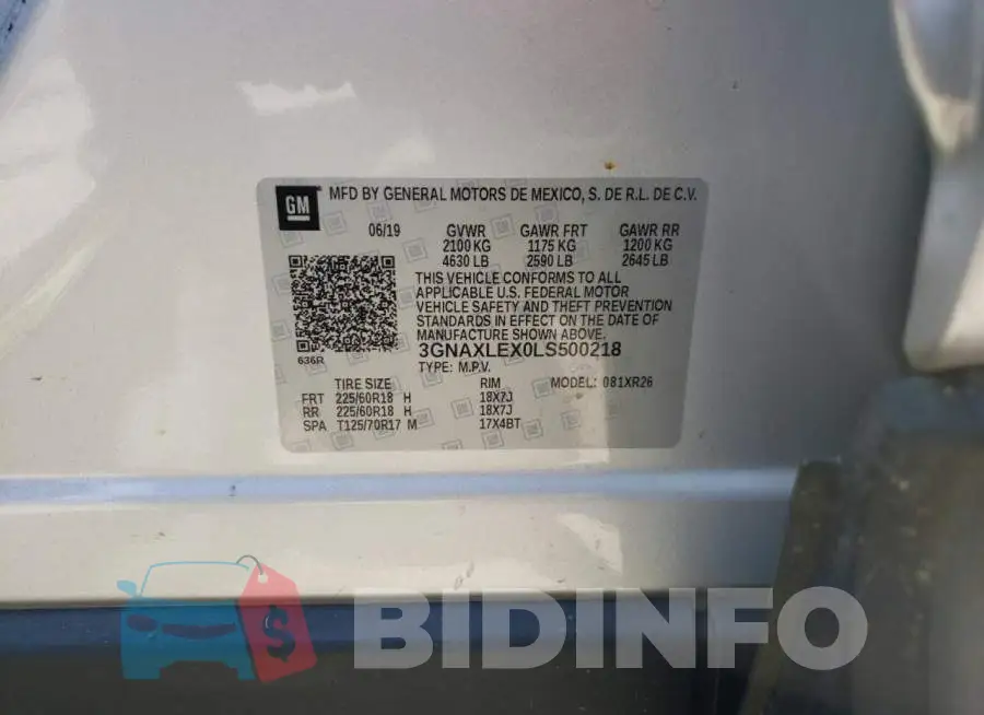 3GNAXLEX0LS500218 Photo# 10