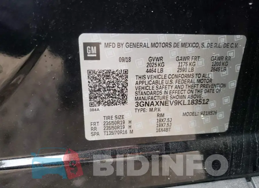 3GNAXNEV9KL183512 Photo# 10