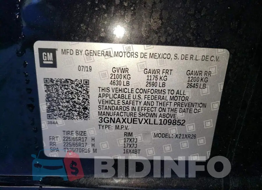 3GNAXUEVXLL109852 Photo# 10