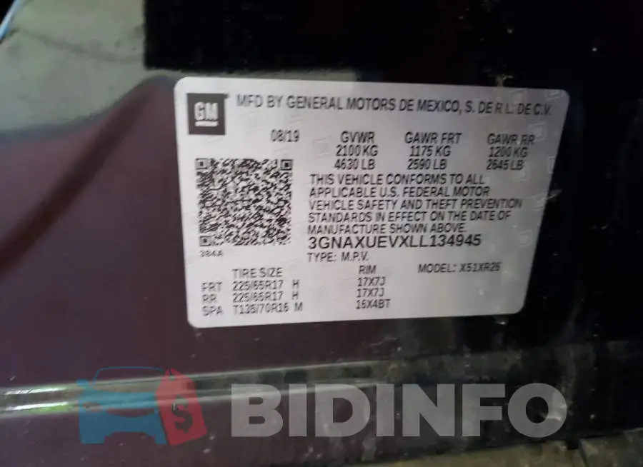 3GNAXUEVXLL134945 Photo# 10