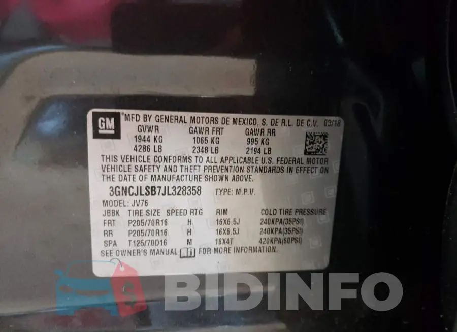 3GNCJLSB7JL328358 Photo# 10