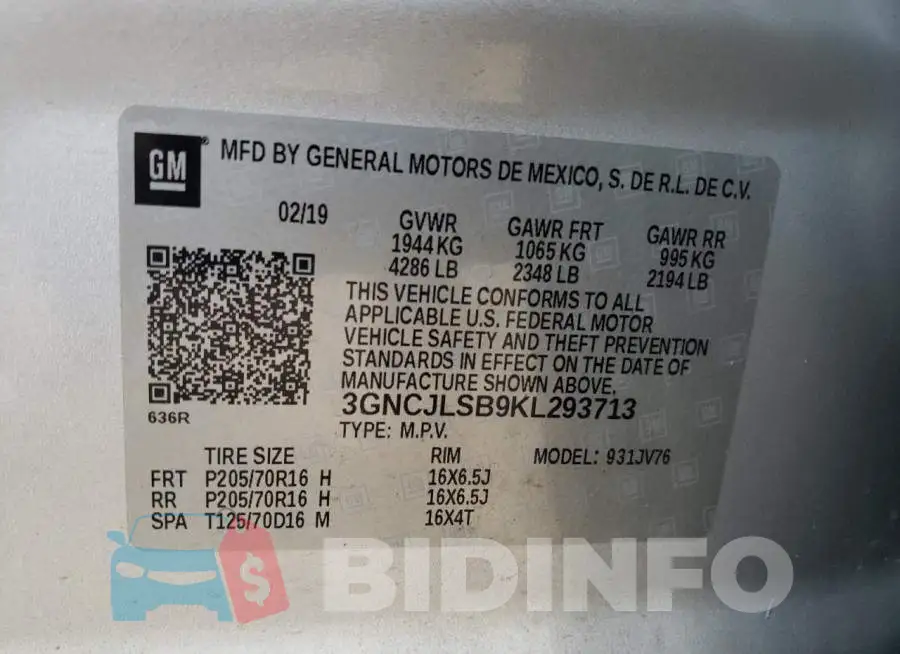 3GNCJLSB9KL293713 Photo# 10
