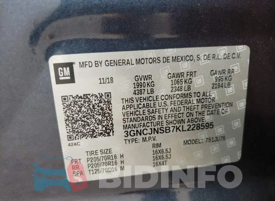 3GNCJNSB7KL228595 Photo# 10