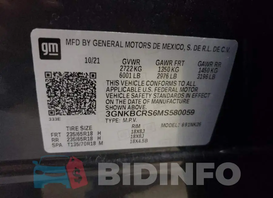 3GNKBCRS6MS580059 Photo# 10