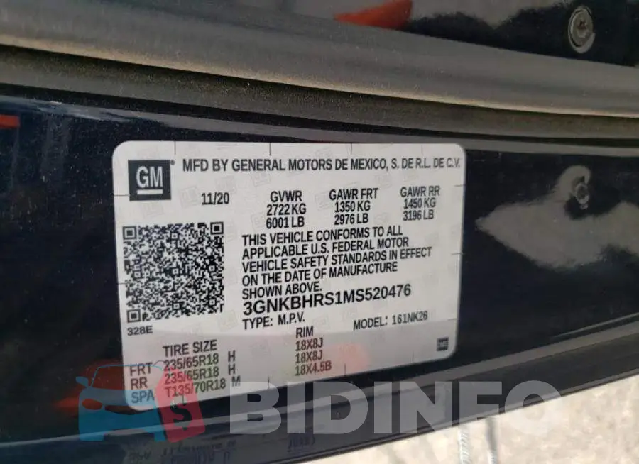 3GNKBHRS1MS520476 Photo# 10