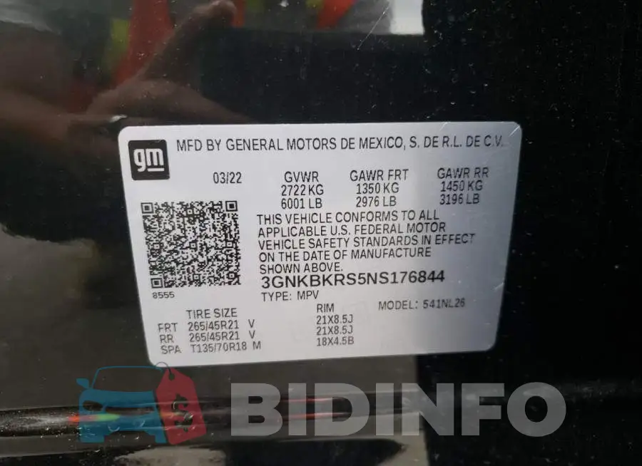3GNKBKRS5NS176844 Photo# 10