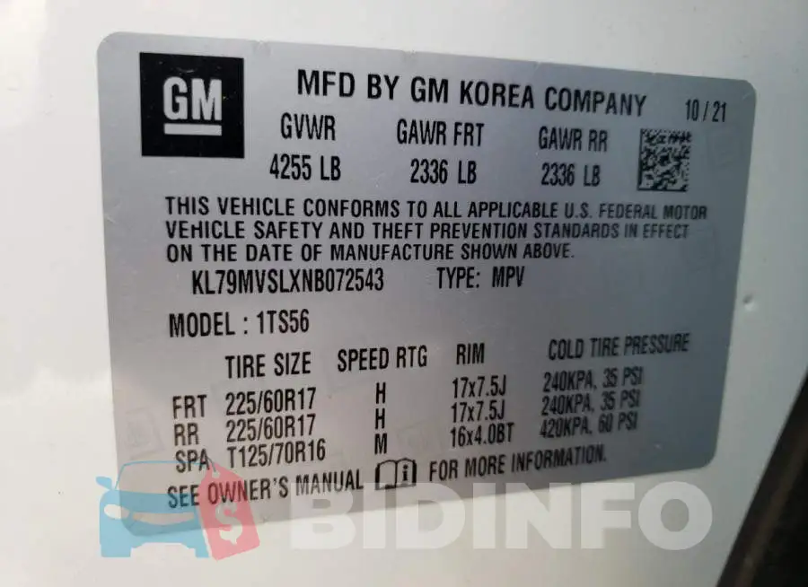 KL79MVSLXNB072543 Photo# 10